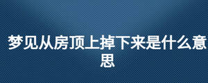 夢見從房頂上掉下來是什么意思