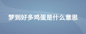 夢到好多雞蛋是什么意思