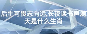 后生可畏志向遠,長夜讀書聲滿天是什么生肖
