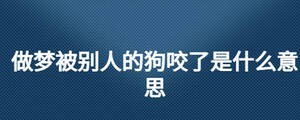 做夢被別人的狗咬了是什么意思