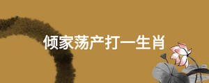 傾家蕩產(chǎn)打一生肖