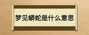 夢(mèng)見蟒蛇是什么意思