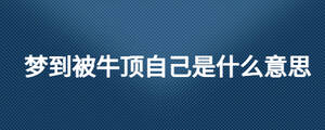 夢(mèng)到被牛頂自己是什么意思