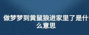 做夢(mèng)夢(mèng)到黃鼠狼進(jìn)家里了是什么意思