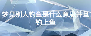 夢見別人釣魚是什么意思并且釣上魚
