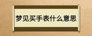 夢見買手表什么意思