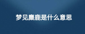 夢見麋鹿是什么意思