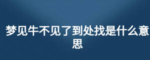 夢(mèng)見(jiàn)牛不見(jiàn)了到處找是什么意思