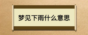 夢見下雨什么意思