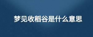 夢(mèng)見(jiàn)收稻谷是什么意思