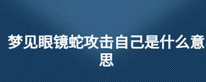夢見眼鏡蛇攻擊自己是什么意思