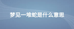 夢見一堆蛇是什么意思
