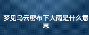 夢見烏云密布下大雨是什么意思
