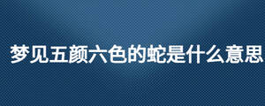 夢(mèng)見五顏六色的蛇是什么意思