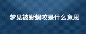 夢見被蜥蜴咬是什么意思
