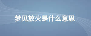 夢(mèng)見放火是什么意思