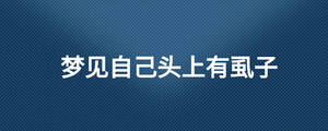 夢見自己頭上有虱子