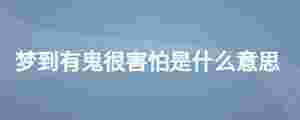 夢到有鬼很害怕是什么意思