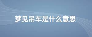 夢見吊車是什么意思