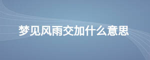 夢見風(fēng)雨交加什么意思