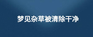 夢見雜草被清除干凈