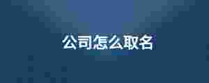 公司怎么取名