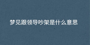 夢(mèng)見(jiàn)跟領(lǐng)導(dǎo)吵架是什么意思