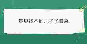 夢見找不到兒子了著急