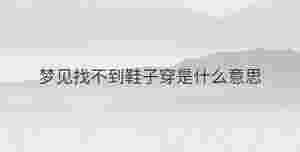 夢見找不到鞋子穿是什么意思