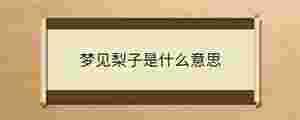 夢見梨子是什么意思