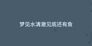 夢見水清澈見底還有魚