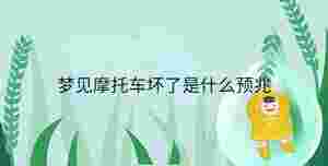 夢(mèng)見(jiàn)摩托車(chē)壞了是什么預(yù)兆