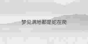 夢見滿地都是蛇在爬