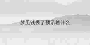 夢見錢丟了預示著什么