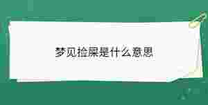 夢(mèng)見撿屎是什么意思