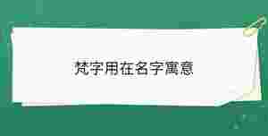 梵字用在名字寓意