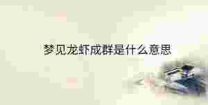 夢見龍蝦成群是什么意思