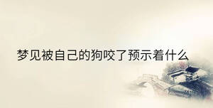 夢見被自己的狗咬了預示著什么