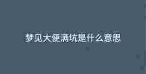 夢見大便滿坑是什么意思