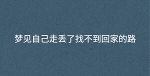 夢見自己走丟了找不到回家的路