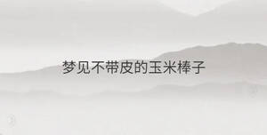 夢見不帶皮的玉米棒子