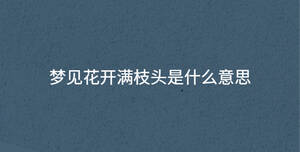 夢見花開滿枝頭是什么意思