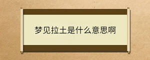 夢見拉土是什么意思啊