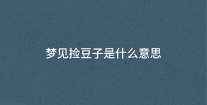 夢見撿豆子是什么意思