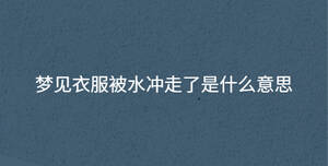 夢見衣服被水沖走了是什么意思