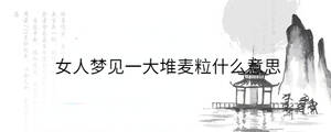 女人夢(mèng)見一大堆麥粒什么意思