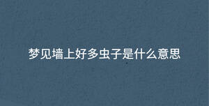 夢見墻上好多蟲子是什么意思