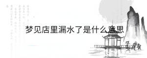 夢見店里漏水了是什么意思