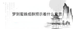夢到蜜蜂成群預示著什么意思