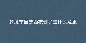 夢(mèng)見(jiàn)車?yán)飽|西被偷了是什么意思